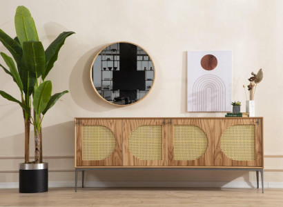 Sideboard with mirror sideboard sideboards wooden cabinet furniture brown new