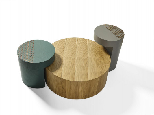Side Table Coffee Tables Coffee Table Round Tables Brown Luxury Table 3-piece Set