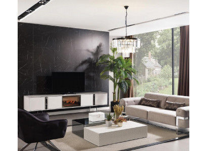 Sofa set 3+1 seat 2x coffee table side table designer upholstery 5-piece set.