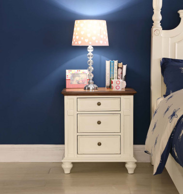 Bedroom classic nightstands made of real wood country house furniture side tables