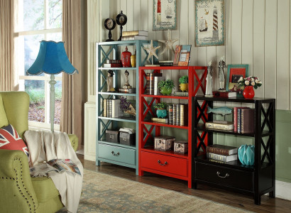 Display case wood shelf room divider designer wood shelves loft style cabinet red set