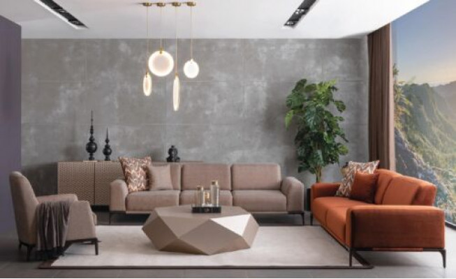 Italian style furniture set sofa suite 431 seat sideboard table 6 pieces