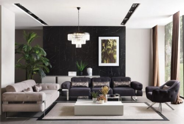 Sofa Set 431 Seat 3x Coffee Tables Couch Set Design Tables 6-piece.