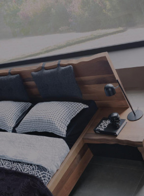 Bedroom set: bed, 2x nightstands, wardrobe, dresser, mirror, 6 pieces.