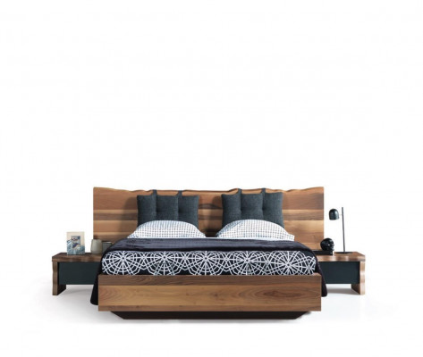 Bedroom set: bed, 2x nightstands, wardrobe, dresser, mirror, 6 pieces.