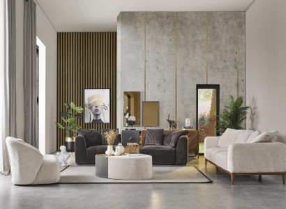 Sofa set 431-seater coffee table living room designer group 4-piece set