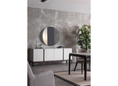 Living room sideboard mirror luxury set 2-piece new gray