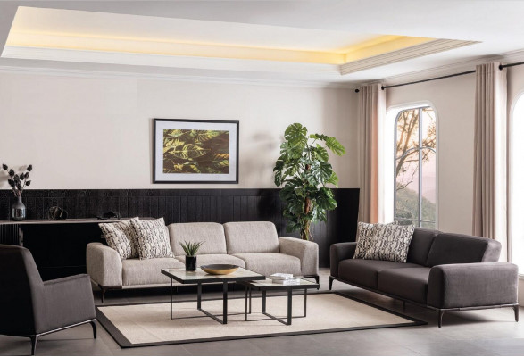 3-seater sofa brown sofas style luxury living room modern design upholstery