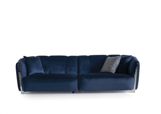Living room sofa couch designer textile seat upholstery design blue