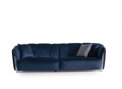 Living room sofa couch designer textile seat upholstery design blue