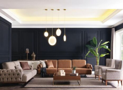 4-piece sofa set with couch, sofa, furniture, suite design Chesterfield
