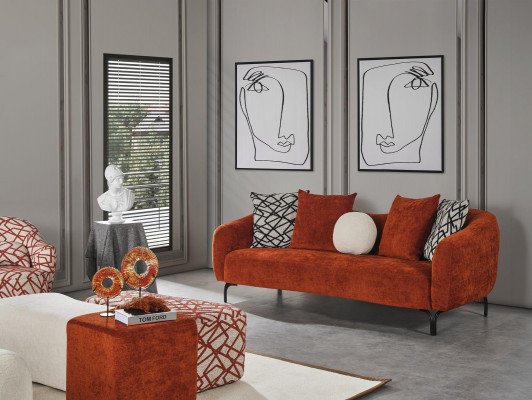 Sofa Set 431 Seater 3x Ottoman Set Design Sofas Upholstery Modern 6-piece