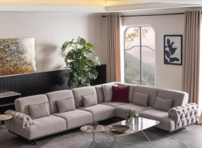 Corner sofa design furniture corner suite fabric sofa textile corner couch furniture 355x280cm
