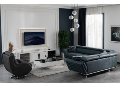 Complete set living room suite corner sofa TV unit coffee table armchair 4-piece.
