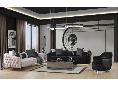 Sofa set 431 seater coffee table living room set 4-piece, white new modern