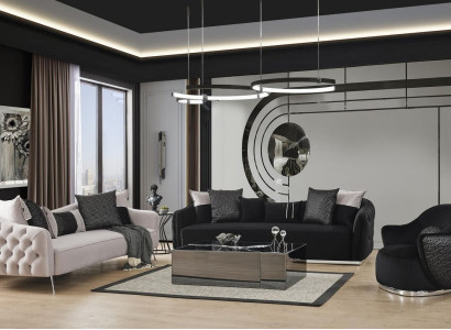 Sofa set 431 seater coffee table living room set 4-piece, white new modern
