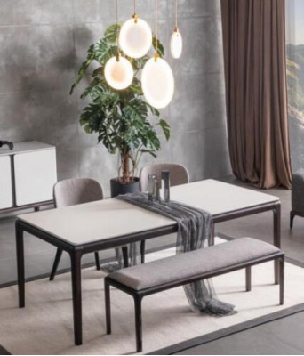 Dining room set: table, 2 chairs, sideboard, mirror, bench, 6-piece dining group new
