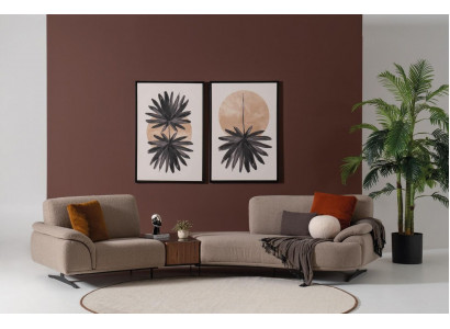 Living room design sofa 5-seat fabric couch upholstery sofas new brown