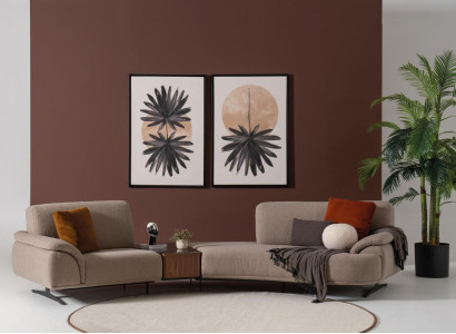 Living room design sofa 5-seat fabric couch upholstery sofas new brown