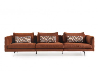 Living room sofa 4-seater couch seat cushion couches design brown