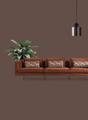 Living room sofa 4-seater couch seat cushion couches design brown