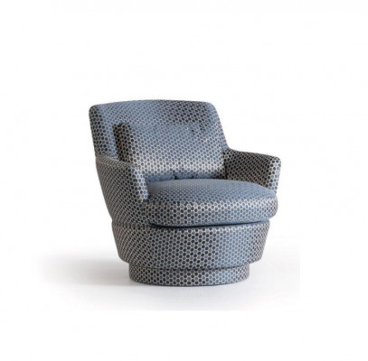Luxury Armchair Design Furniture Wood with Textile Single-Seater Couch Lounge Club