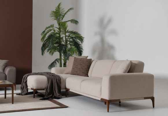 Living room corner sofa L-shape couch upholstery luxury style couches design