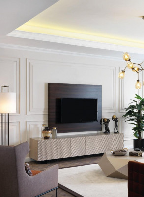 Luxury TV cabinet, television stand, sideboard, coffee table, 3-piece TV wall.