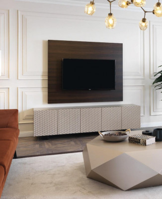 Luxury TV cabinet, television stand, sideboard, coffee table, 3-piece TV wall.