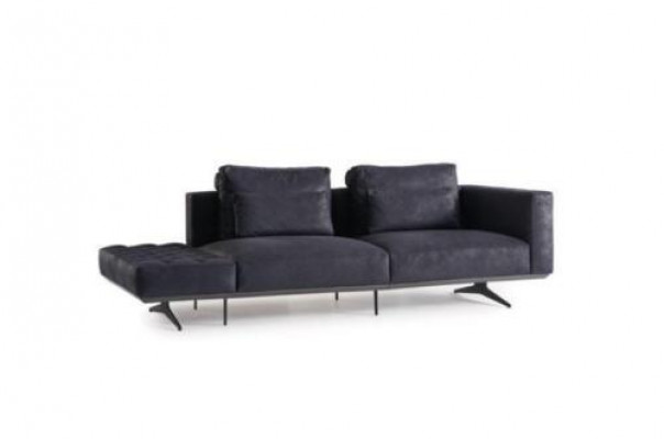 Design sofa set 3-seater fabric couch upholstery sofa couches black