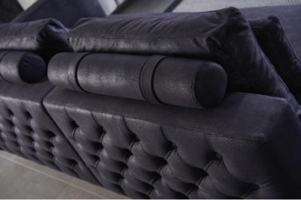 Design sofa set 3-seater fabric couch upholstery sofa couches black