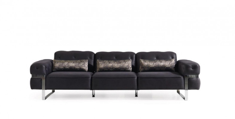 Sofa 3-seater three-seater textile luxury furniture design couch black