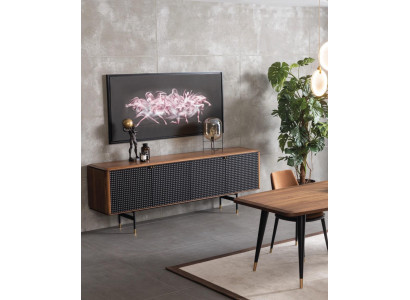 Living room sideboard brown luxury style modern wood sideboard loft 228cm