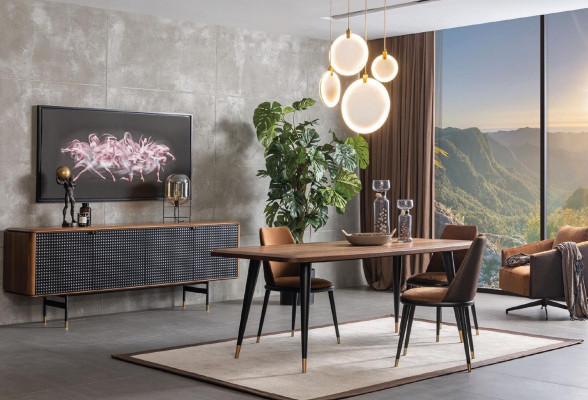Living room sideboard brown luxury style modern wood sideboard loft 228cm