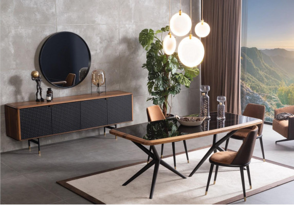 Living room sideboard brown luxury style modern wood sideboard loft 228cm