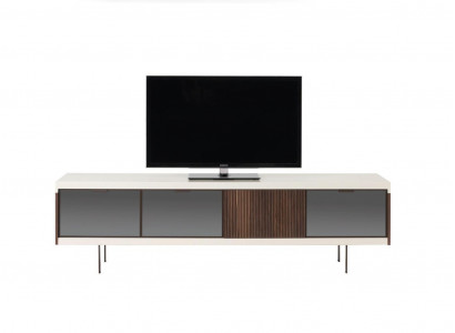 Lowboard RTV Shelf Sideboard RTV Design Luxury Wood White Furniture 225cm