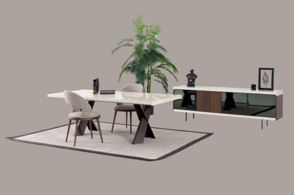 Dining room dining table metal style modern design furniture luxury new white
