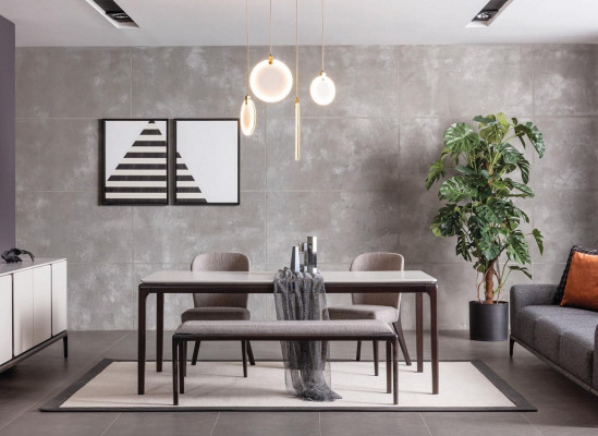 Dining room dining table luxury furniture design material wood modern gray