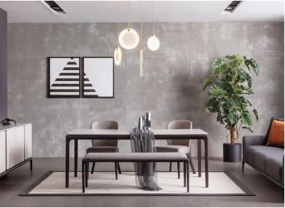 Dining room dining table luxury furniture design material wood modern gray