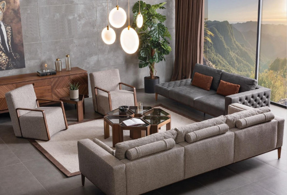 Living room armchair 1-seater couch upholstery modern luxury textile design