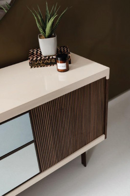 Bedroom Console Luxury Wood Cabinets With Glass Modern Design