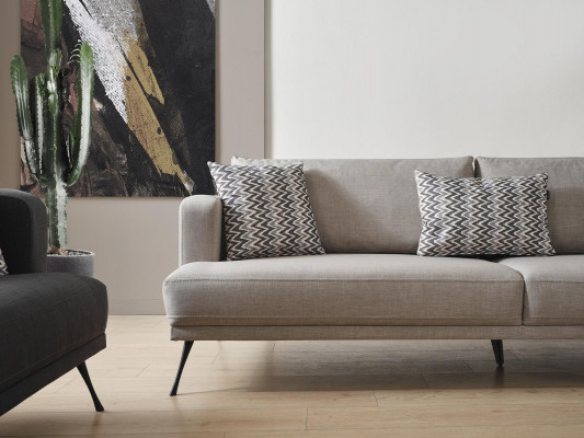 Complete couch suite sofa suite 4-3-1 seater grey fabric modern set