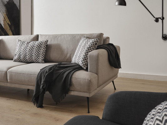 Complete couch suite sofa suite 4-3-1 seater grey fabric modern set