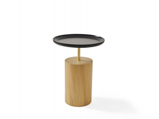 Side table, table, wood, side designer furniture, black, round table.