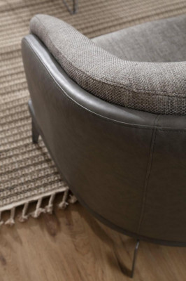 Armchair Single Luxury 1-Seat Upholstered Seat Design Gray Seat Fabric New