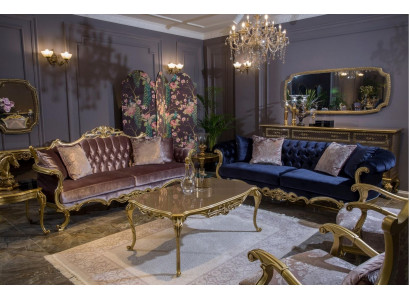 Luxury Sofa Set 3+3+1+1 Seater Coffee Table Side Table Armchair Set 6-piece.