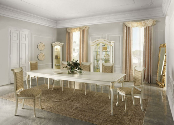 Classic style furniture Italian dining table 6 chair set ensemble