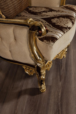 Golden sofa set Baroque Rococo complete set 5-piece. New