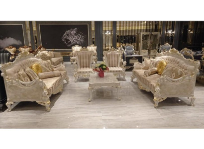 Beige sofa set 5-piece. Coffee table sofa suite couch furniture