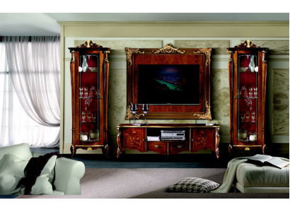4-piece set Italian furniture: 2 display cabinets, sideboard, TV wall panel, cabinet